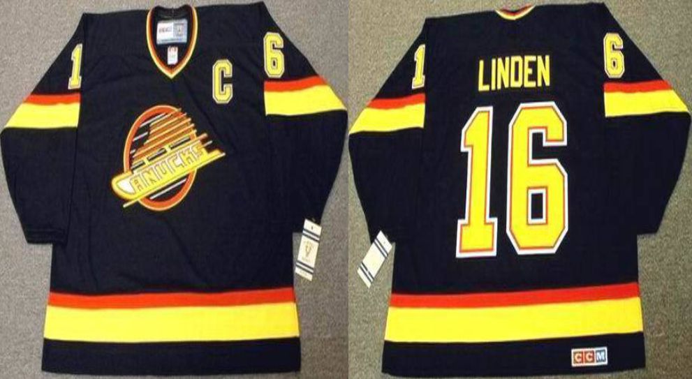 2019 Men Vancouver Canucks #16 Linden Black CCM NHL jerseys1